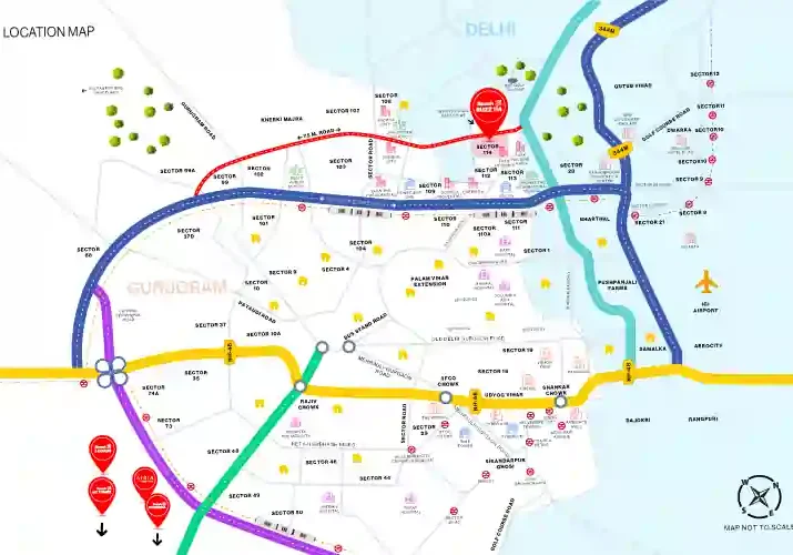 Reach Buzz SCO Gurgaon location map near Dwarka Expressway