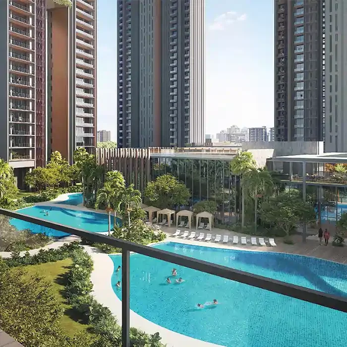 Modern apartments of Signature Global Titanium SPR in Sector 71, Gurgaon, surrounded by landscaped gardens and recreational spaces.