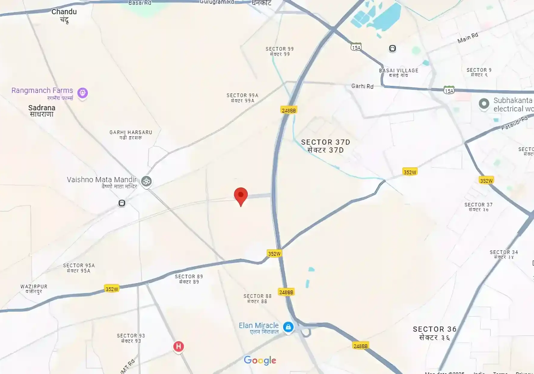 Location map of Laburnum Developer Sector 88A Gurgaon